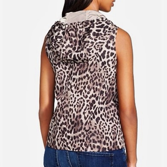 VINCE CAMUTO - Leopard Print Hooded Cargo Vest - Picture 9 of 10